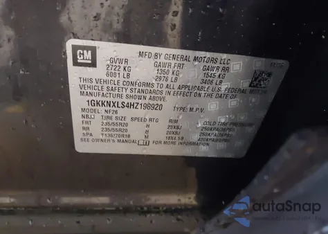 2017 GMC Acadia Denali из США, поврежденный, VIN 1GKKNXLS4HZ198920